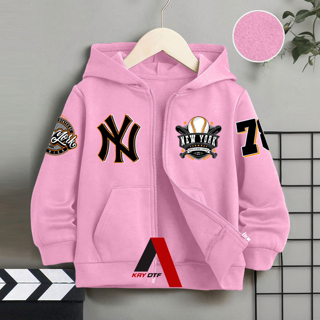 HOT KIDS ZIPPER JACKET NY LOGO BOYS GIRLS AGE 2 3 4 5 6 7 8 9 10 11 12 13 YEARS JACKET