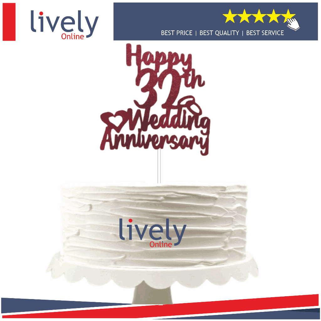 CUSTOM NAME เค้ก TOPPER CUTTING WEDDING ANNIVERSARY CAKE DECORTATIONS 4 ROWS