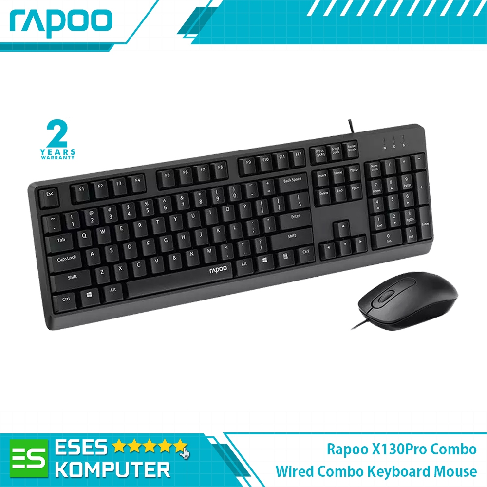Rapoo X130Pro คีย์บอร์ด + เมาส์รวมออปติคัลแบบมีสาย