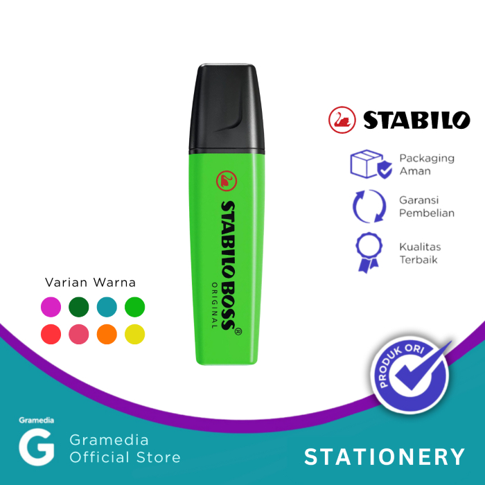 Gramedia Pekanbaru -STABILO BOSS ORIGINAL 70-33 GREEN /PC