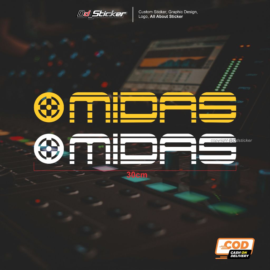 MIDAS Audio Mixer Logo Sticker (สติ๊กเกอร์ตัด) Hardcase Audio Sticker