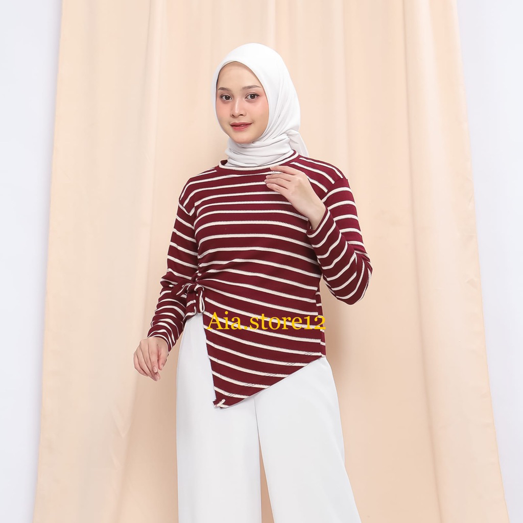 Aia.Store12 | เสื้อเบลาส์รูดข้าง / เสื้อท็อปผู้หญิงสไตล์เกาหลี