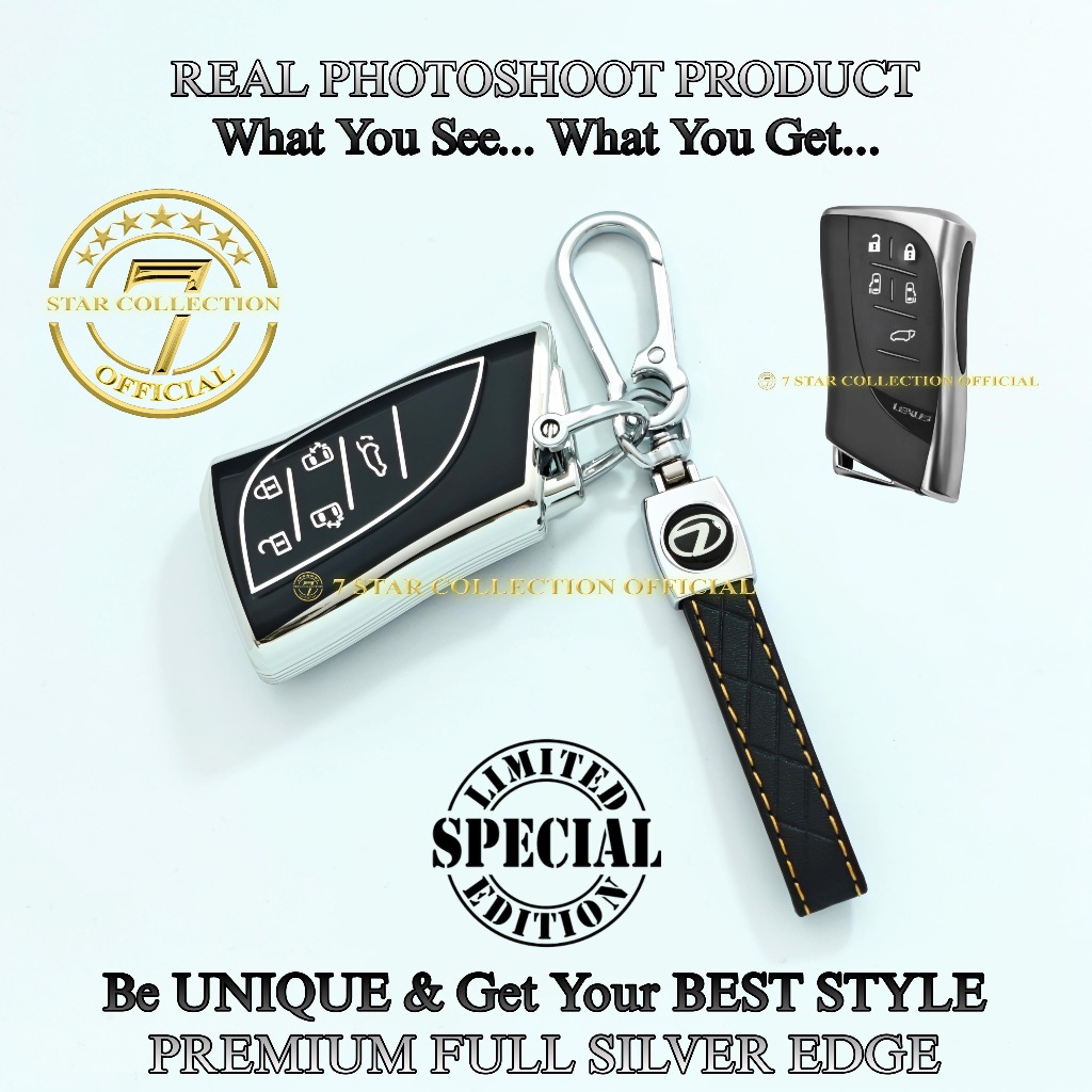 LEXUS LM350h LM500h LIMITED EDITION Premium FULL SILVER EDGE เคสหุ้มกุญแจรีโมทรถยนต์