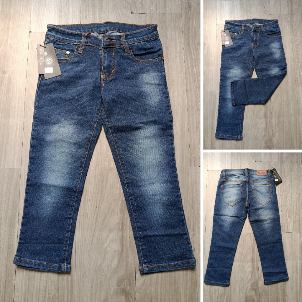 กางเกงยีนส์สตรี 7/8 Highwaist Denim Streetwear Premium