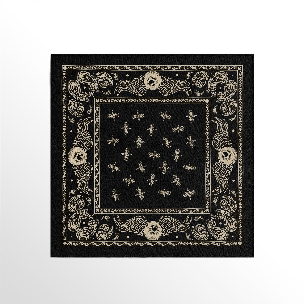 DOPE.inc - ผ้าพันคอ mooneyes black Bandana - ผ้าพันคอมัลติฟังก์ชั่น - เครื่องประดับแฟชั่นสไตล์ Skena