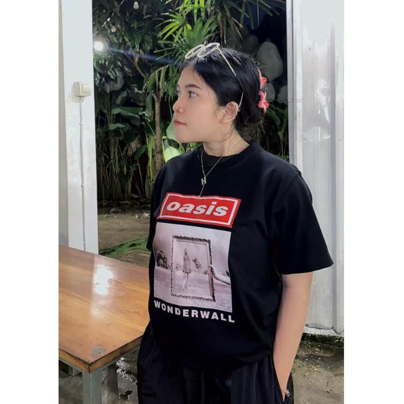 Oasis Album Wonderwall Hawaswara Music เสื้อยืด Oasis อัลบั้ม Wonderwall Music band เสื้อผ้า