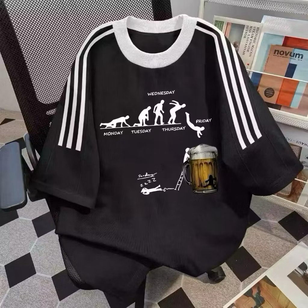 เสื้อยืดโอเวอร์ไซส์ผู้หญิง LIST MU ROUTINE WEDNESDAY