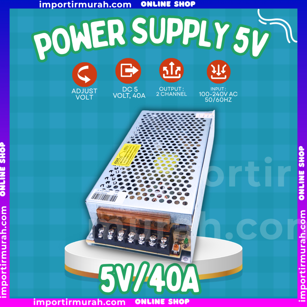 พาวเวอร์ซัพพลาย 5V 40 A PSU 5 VOLT 40 CAMPERE NET
