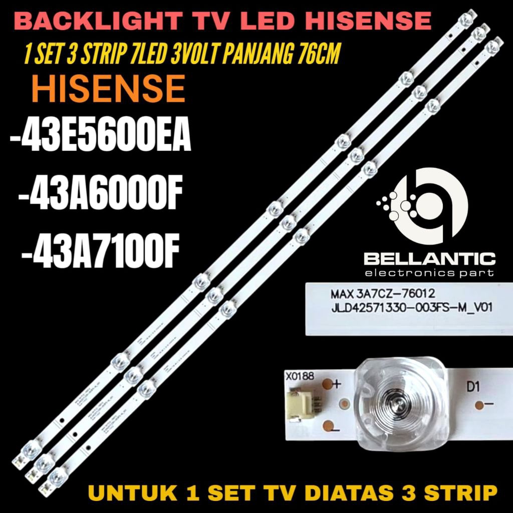 HISENSE 43 นิ้ว LED TV BACKLIGHT 43E5600EA-43A6000F- 43A7100F HISENSE 43 นิ้ว LED TV BACKLIGHT