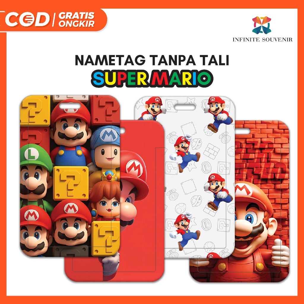 (N009) SUPER MARIO BROSS Nametag Without Strap / Luigi ID Card Holder / Card Holder