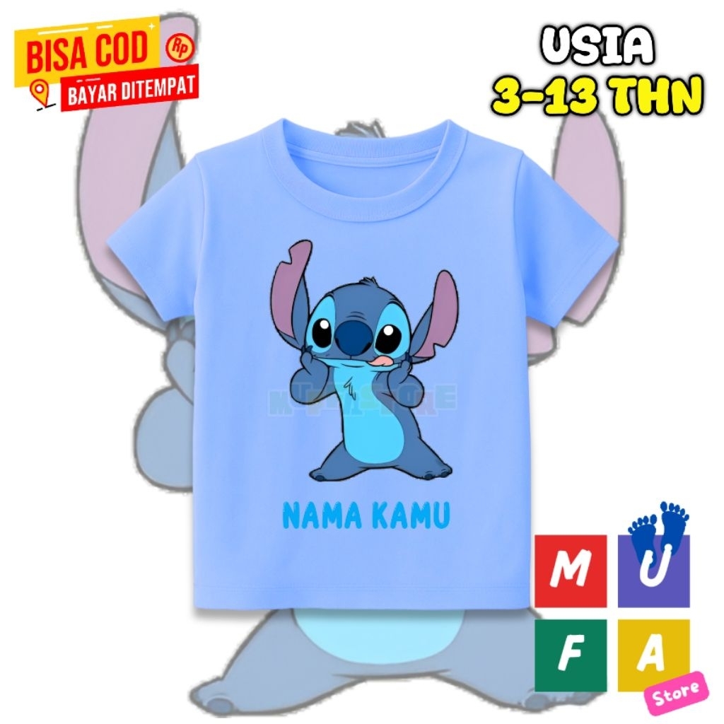 Ohana Stitch เสื้อยืดเด็ก / เสื้อผ้าผู้ชายและผู้หญิงทําจากผ้าฝ้ายตะเข็บ Ohana