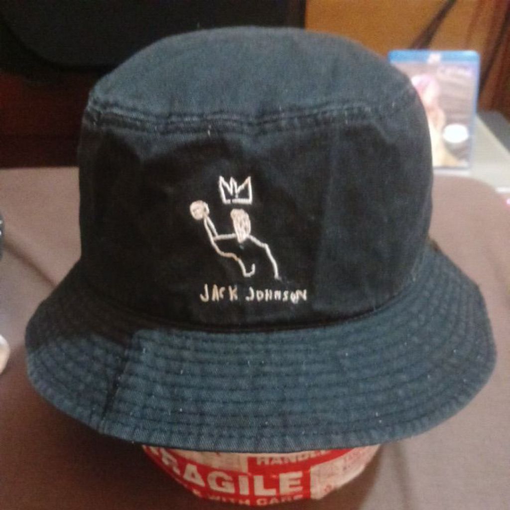 หมวกบักเก็ต Jmb jack Johnson.ผ้าคอตตอนสีดํา