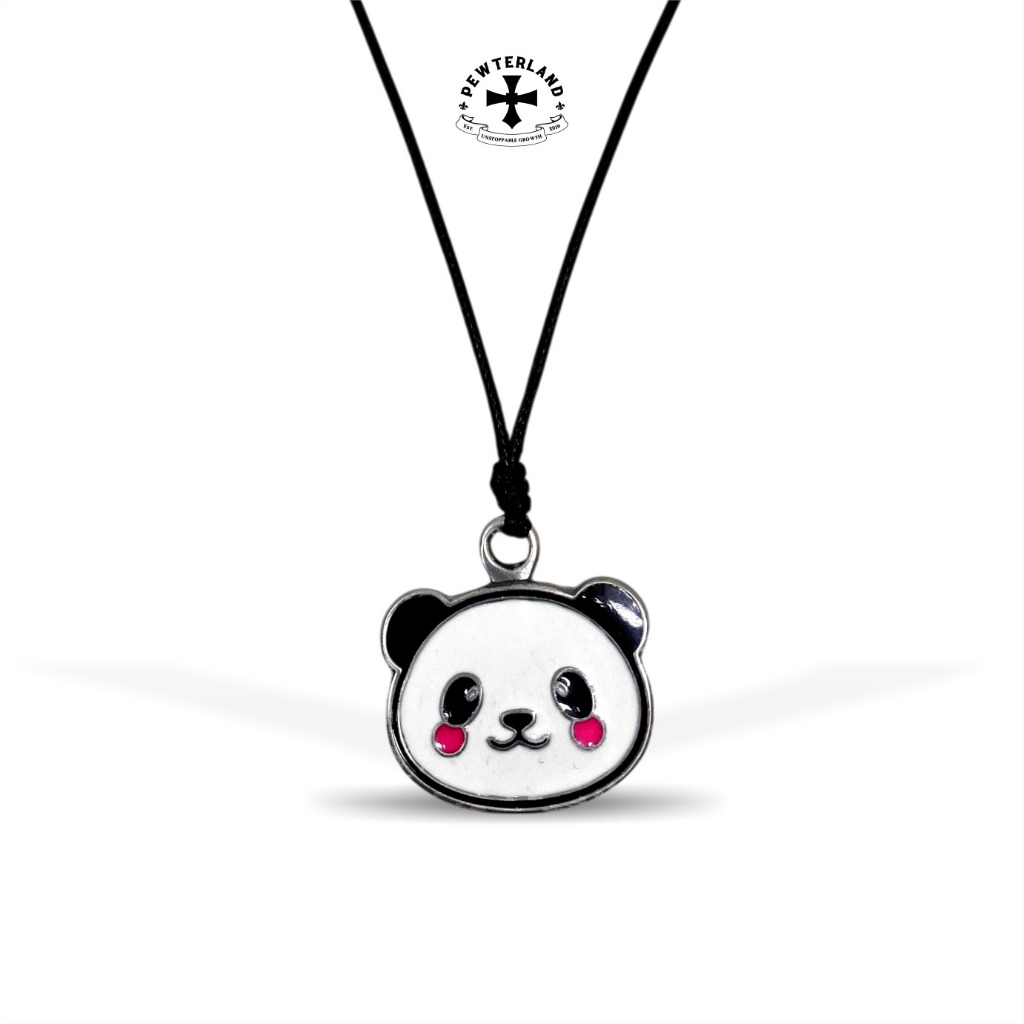 Pewterland สร้อยคอแพนด้า 2D ทําจากโลหะดีบุกสําหรับผู้ชายและผู้หญิง