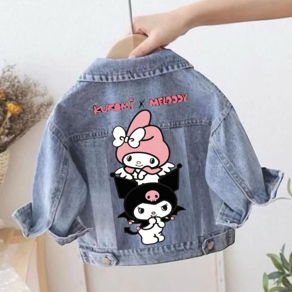Kuromi และ My Melody Blue Jacket Viral Jeans