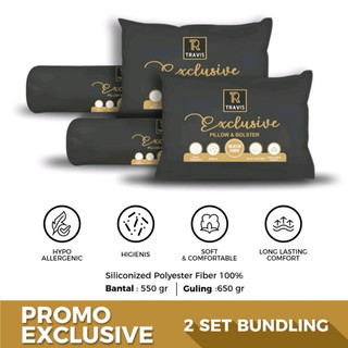 ISI 4 LITE (DARK GREY) 45x60 Bantal Guling Katun Resleting