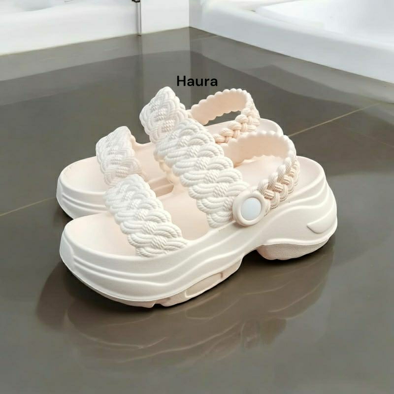 รองเท้าแตะส้นเตารีดเด็กผู้หญิงรองเท้าแตะเจลลี่นําเข้ามีสายรัดหลัง