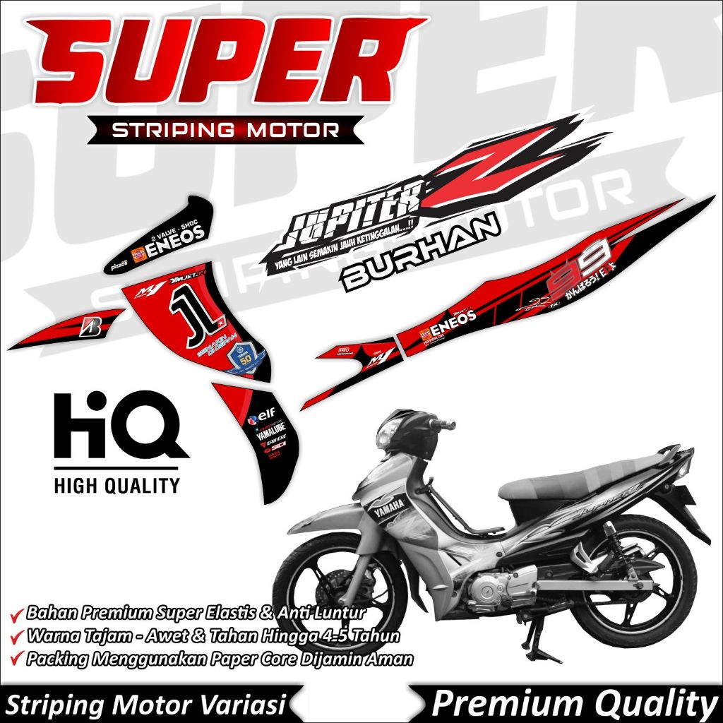 Jupiter Z Burhan สติ๊กเกอร์ Anti-Fade Cool Jupiter Z Striping Yamaha Jupiter Z Burhan Lorenzo