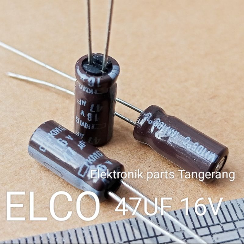 (1 ชิ้น) ELCO CAPACITOR 47UF 16V ELCO CAPACITOR 47UF 16V ELCO 16V 47UF CAPACITOR 47UF 16V