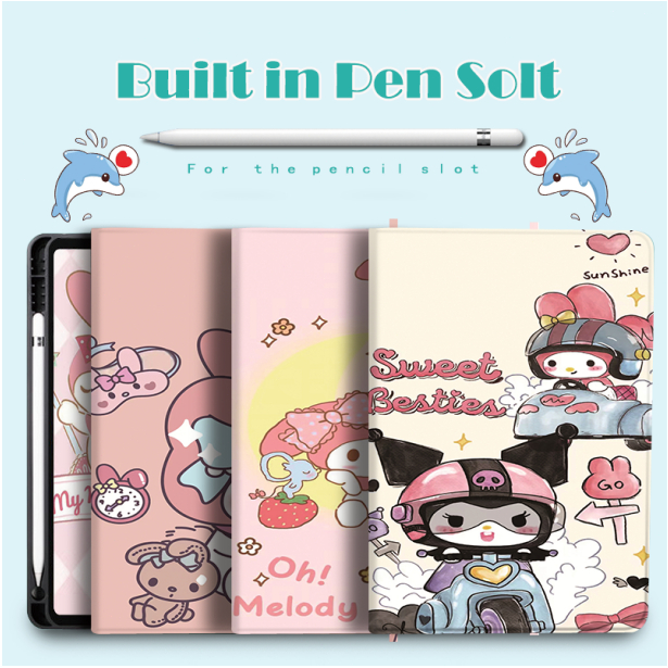 Ipad Cute Case case with slot pen ipad air 5 case ipad 10 pro 11 นิ้ว Air 4 3 2 1 gen 9 8 7 Air 11 2