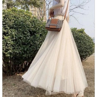 Rok Tutu Premium 3 layer Panjang Wanita Dewasa  - Tule skirt warna pastel Tile full puring