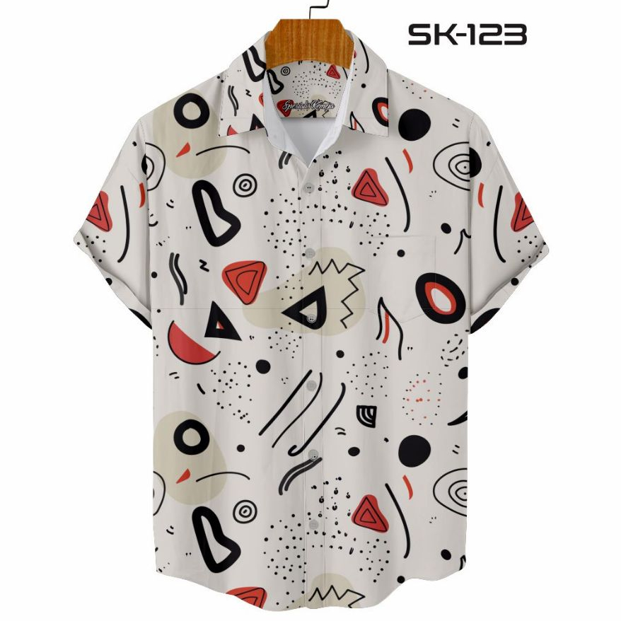 Kemeja Modern Retro Long and Short Sleeve Casual Shirt SK - 123