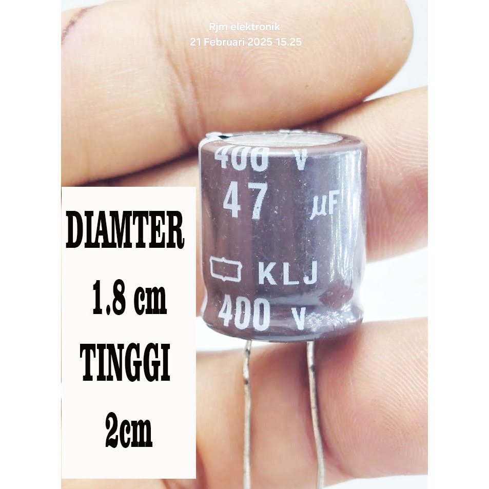 Elco ขนาด 47uf 400v สีน้ําตาล