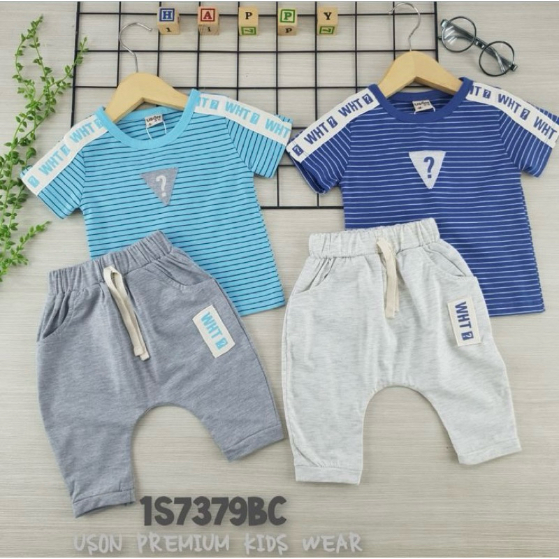 USON 7379 สูทเด็กชาย 7/8 cel เสื้อยืด size M สีฟ้า