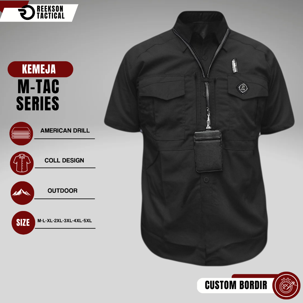 KEMEJA เสื้อสนาม M-Tac Tactical, แขนสั้นระดับพรีเมียม, วัสดุเจาะอเมริกันดั้งเดิม, PDL ผู้ชายและผู้หญิง