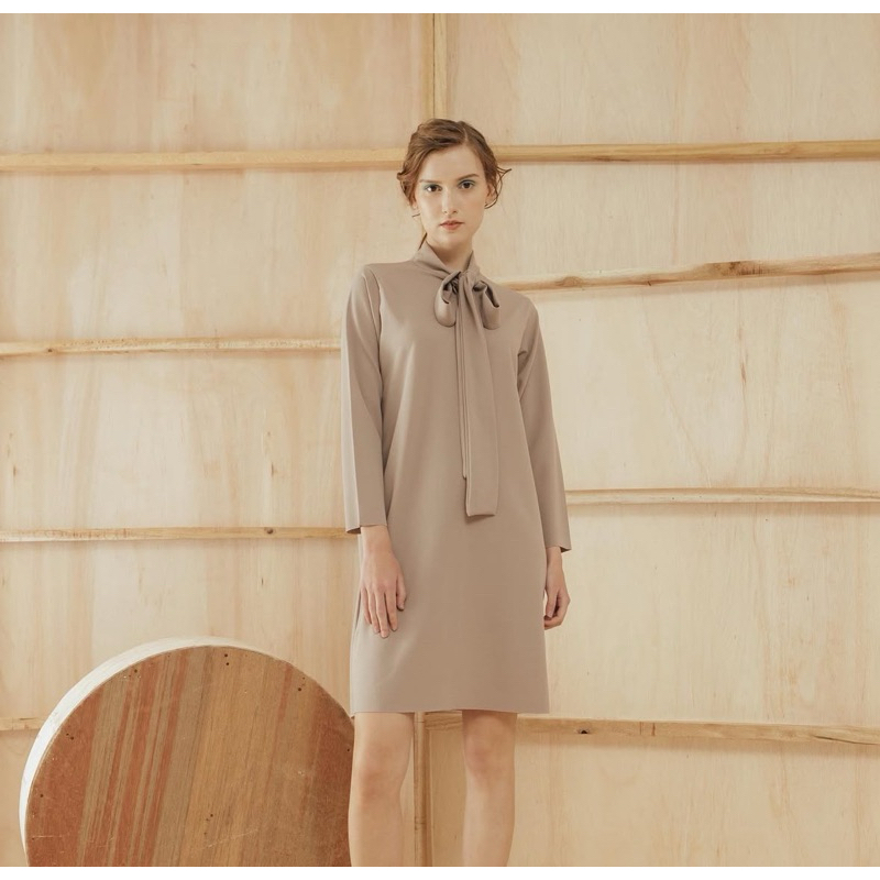 Goulding Claude Midi Dress Women Scarf Light Mauve (ใหม่เอี่ยม)