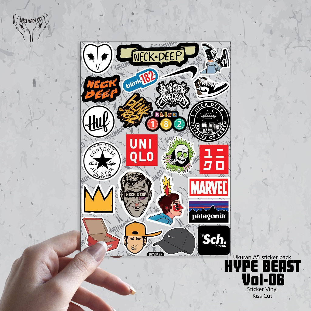 ชุดสติ๊กเกอร์ HYPE BEAST Tumblr Helmet Laptop VOL6 FULL COLOR