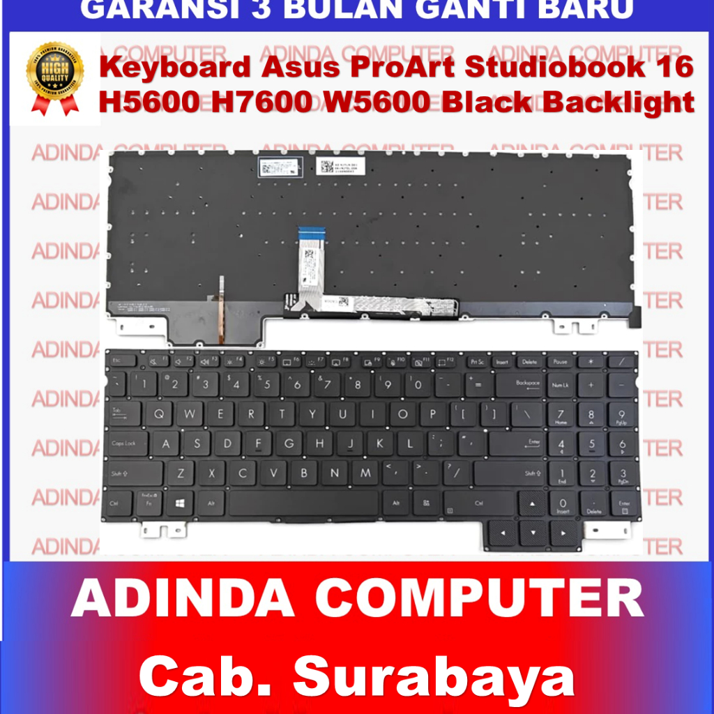 แป้นพิมพ์ Asus ProArt Studiobook 16 H5600 H5600Q H5600QE H5600QM H5600QR