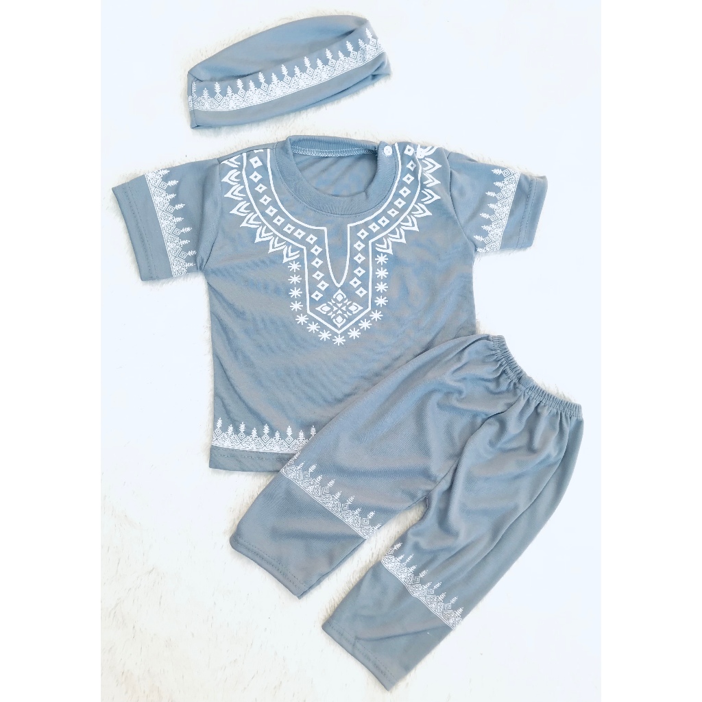 Baby Koko Suit Pants เสื้อเชิ้ตมุสลิม Ramadan Eid เสื้อผ้าเด็ก Bonus Peci อายุ 3-12 เดือน