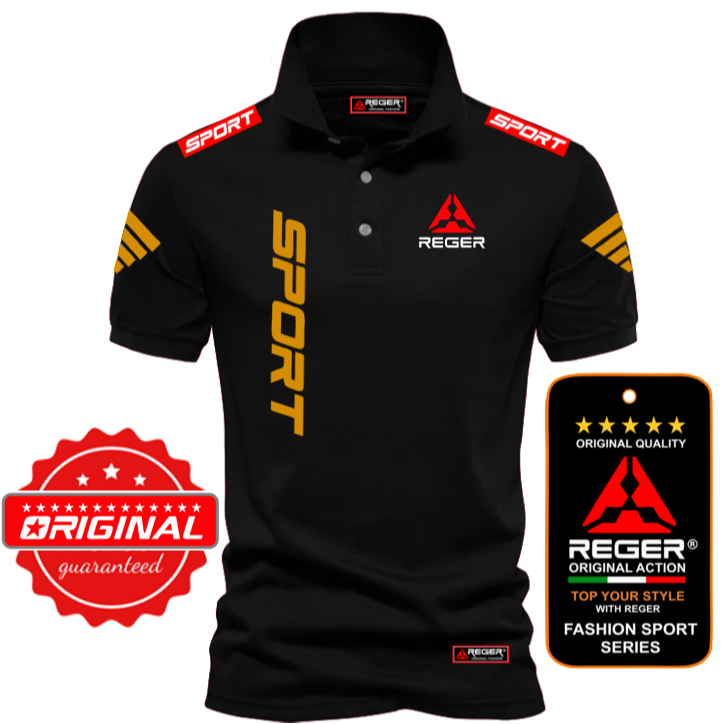 POLO REGER SPORT TEXT GOLD CHEST TEXT SLIP / เสื้อผ้าผู้ชายและผู้หญิงผู้ใหญ่สุดเท่ /