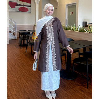 Jelita Tunik Aksen Renda - Tunik Melayu - Baju Kurung Raya Series