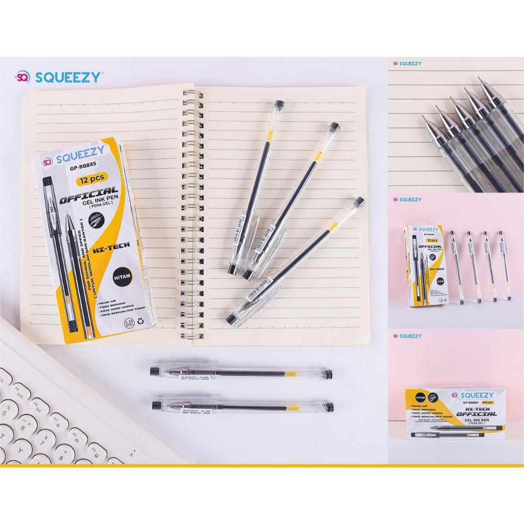 [ PACK ] Hi-Tech-H SQUEEZY SQ 885 Hi-Tech Hitech Hi-Tec HitecH 0.28 ปากกาเจลซาฟารี 12 ชิ้น