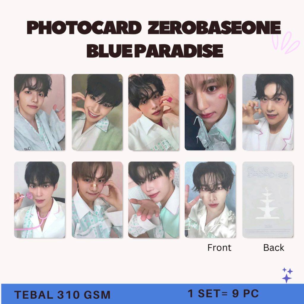 Photocard Zerobaseone ZB1 Blue Paradise - PC 2 ด้านข้าง Premium Photocard Merch Zerobaseone ZB1 Blue