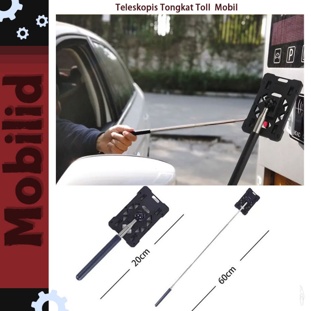 Premium Toll Stick ยืดหยุ่น E-Toll Stick 20-60 ซม.Telescopic Black Car Toll Card Stick