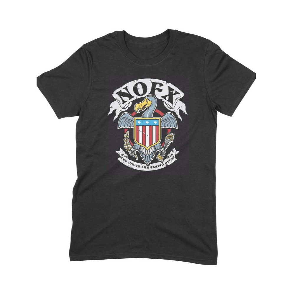 NoFX เสื้อยืดสีดํา idiot เห็นมาเรื่อยๆ