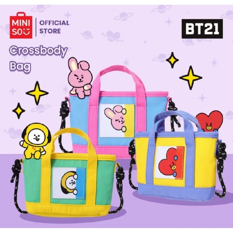 กระเป๋าสะพายข้าง Bt21 x Miniso