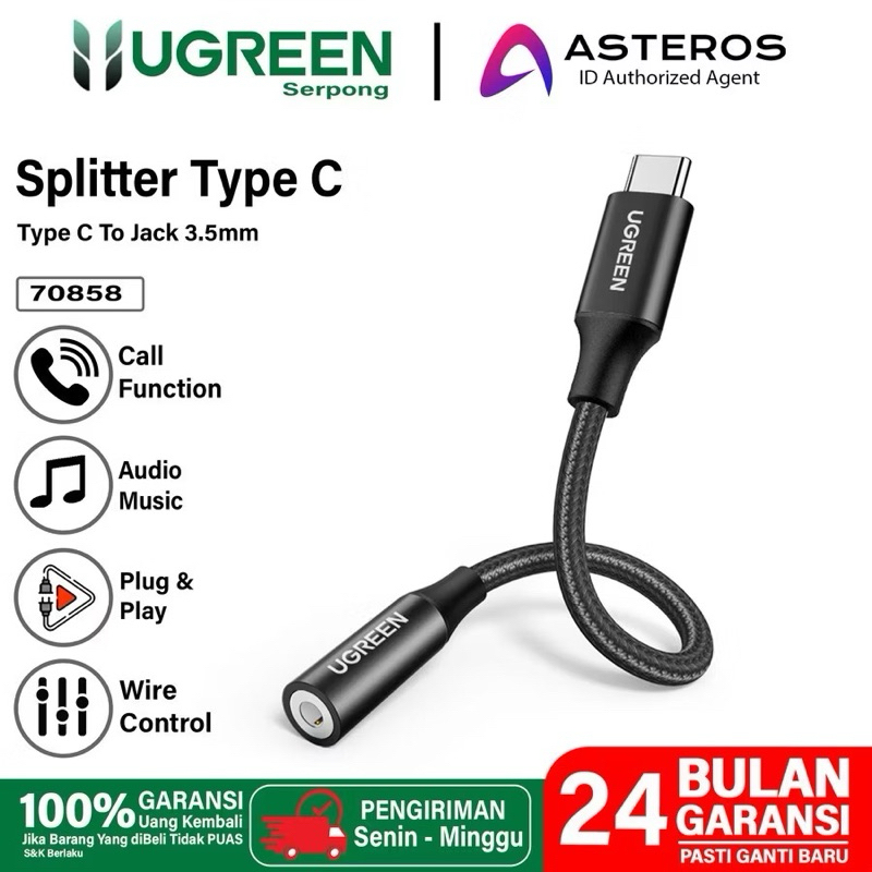 Ugreen 70858 ตัวแปลง Type C ถึง Aux 3.5 มม. - Ugreen Non Dac และ DAC Usb C Type C ถึง Aux 3.5 มม.