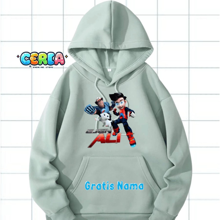 Ejen Ali Kids Hoodie เสื้อกันหนาว Ejen Ali Hoodie เสื้อแจ็คเก็ตเสื้อกันหนาว Hoodie ชายหญิง Ejen Ali