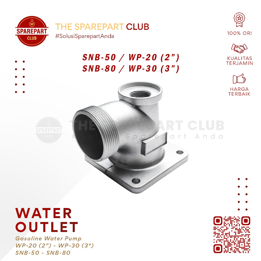 Swan คอท่อท่อระบายน้ําปั๊ม Alkon เอาต์พุตซ็อกเก็ตปั๊มน้ํา WP20 WP30 WP 20 30 SNB50 SNB80 SNB 50 80 2
