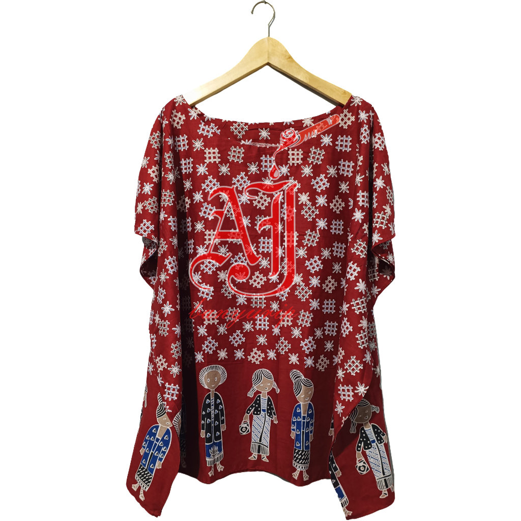 KATUN (Aj Banyurip) เสื้อบาติกจัมโบ้ลาย Mbok Rondo Motif รุ่นค้างคาวล่าสุด Cotton LD 130cm น้ําหนักส