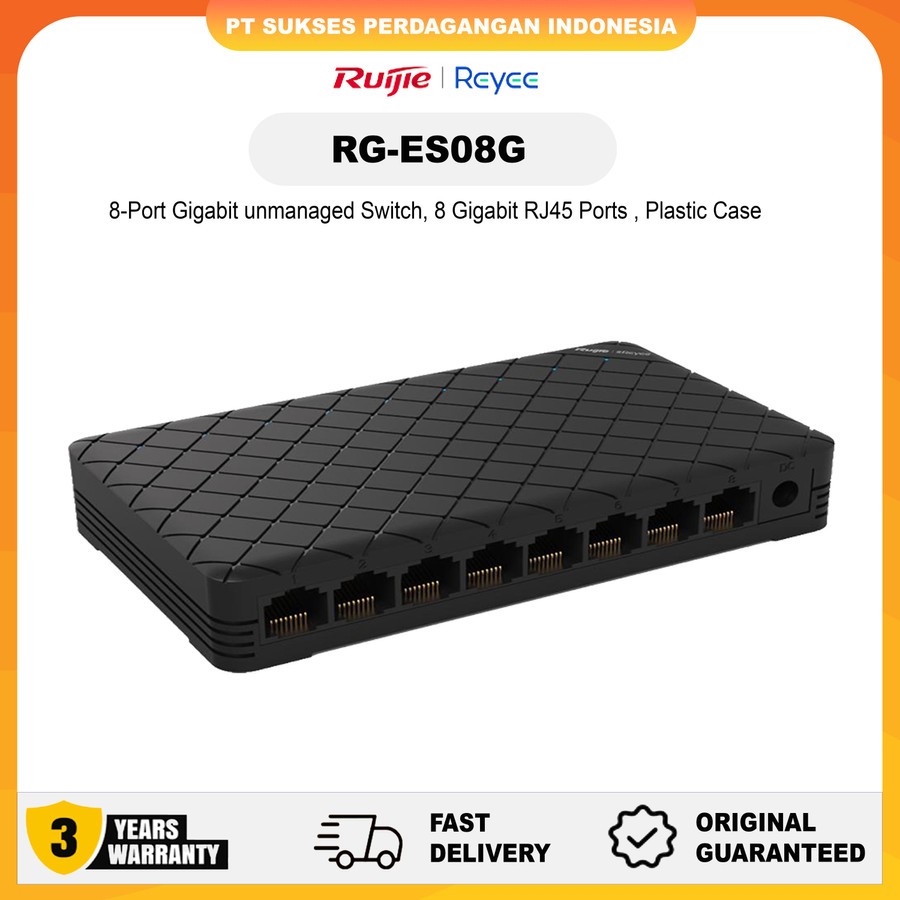REYEE RUIJIE RG-ES08G Series Plastic Case Unmanaged Desktop Switch