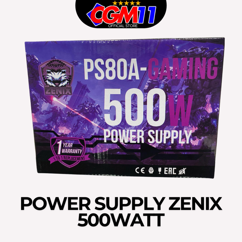 พาวเวอร์ซัพพลาย PSU ZENIX 500W PS80A | PS77A RGB - cgm11คอมพิวเตอร์