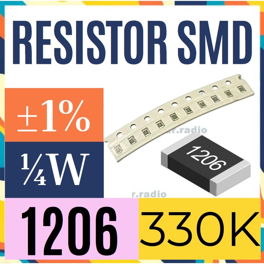 10 ชิ้น R ตัวต้านทาน 330K โอห์ม smd 1206 330 K โอห์ม 330Kilo Ohm 1%