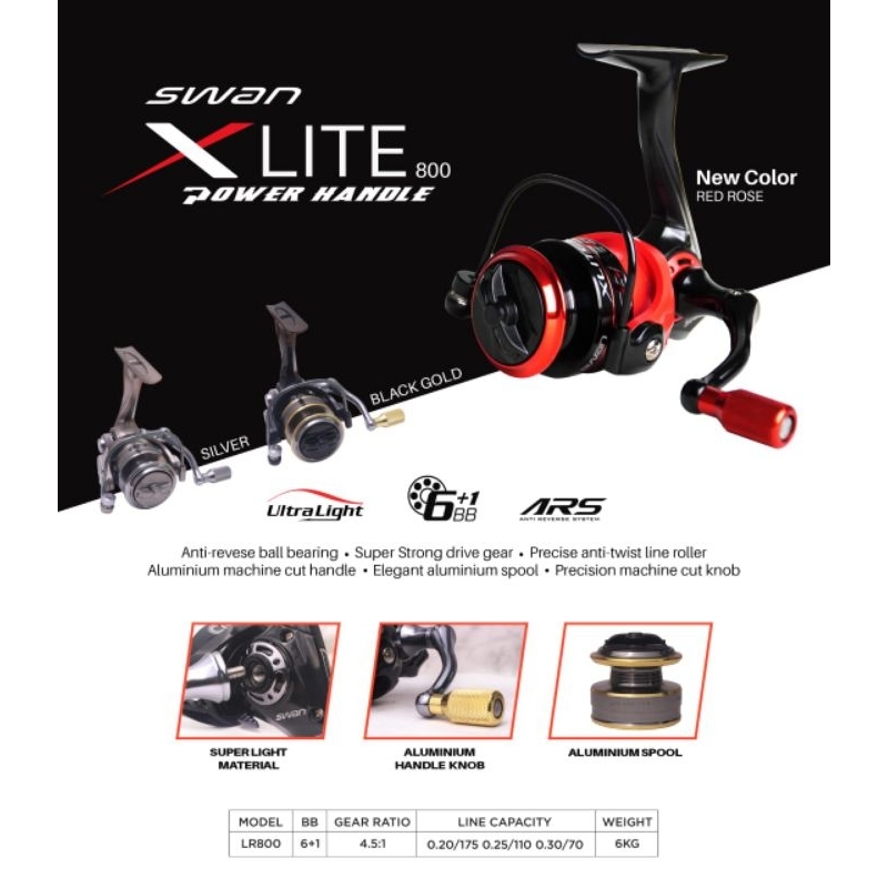 SWAN XLITE 800 POWER HANDLE REEL