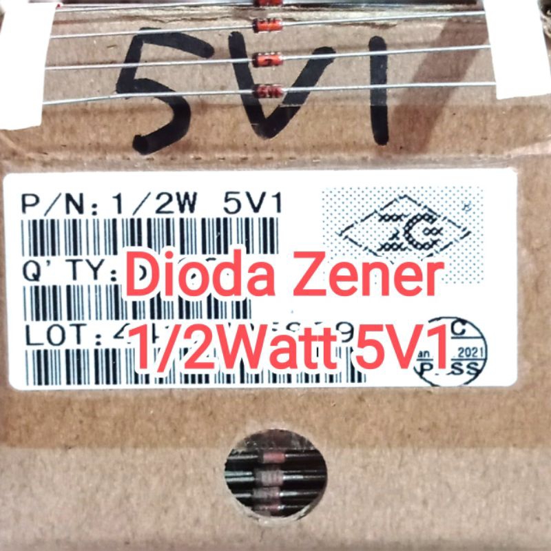 Zener Diode 0.5Watt 5V1 Zener 1/2Watt 5V1