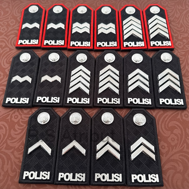 ป้ายอันดับ PDU Polri Bintara Bripda / Briptu Rank / Brigadir Rank / Bripka Rank / Aipda Rank / Premi