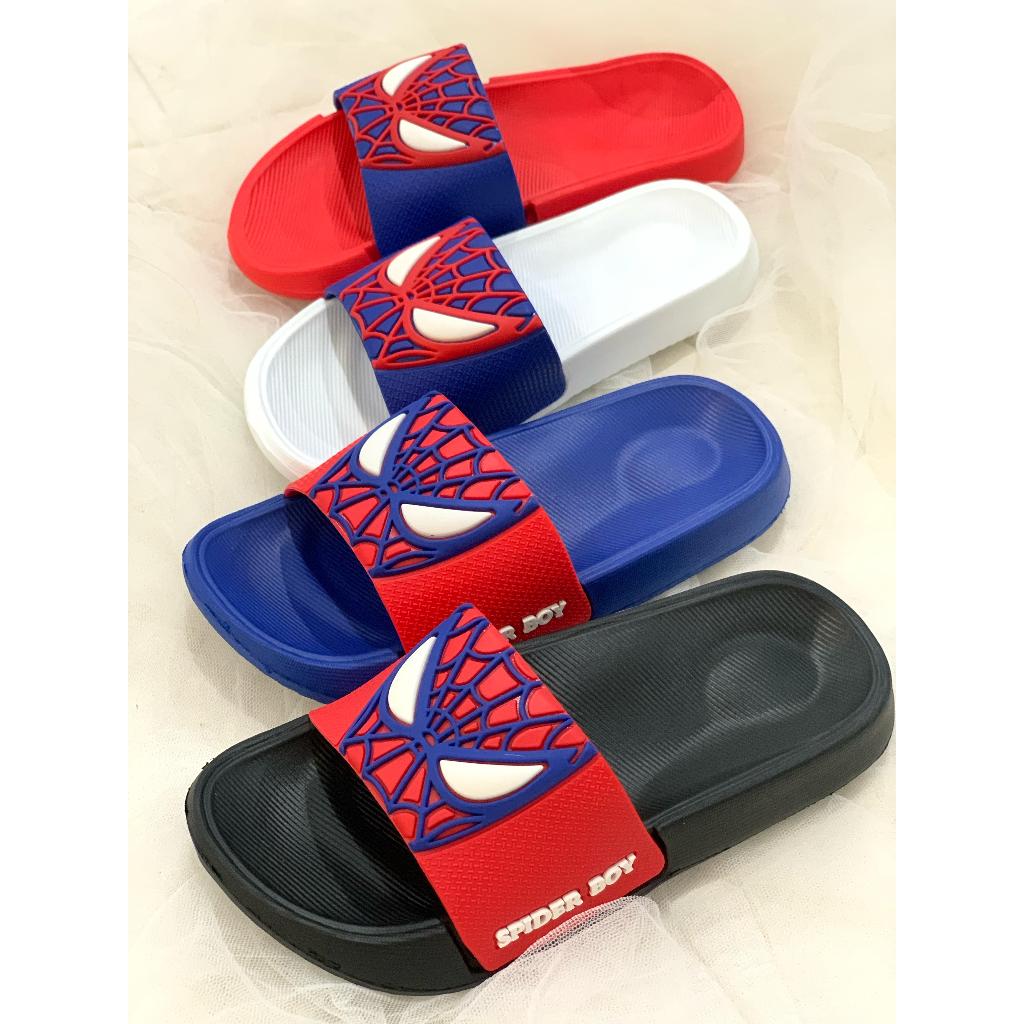 [ขนาด 24-35] SPIDER BOY SUPERHERO BOYS SLIP-ON SANDALS 3 4 5 6 7 8 YEARS PORTO RUBBER